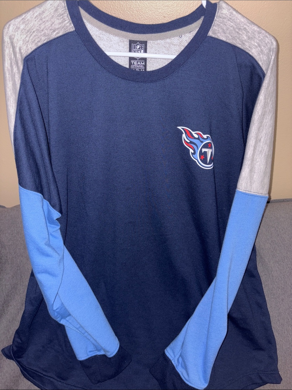 NFL Kids Long-Sleeve Crewneck Shirt - Navy, Light Blue, Heather Grey